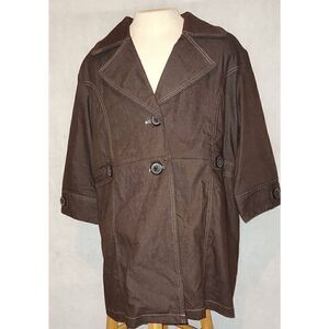 Robert Lewis Ladies 3X lightweight jacket.  Brown w large buttons.